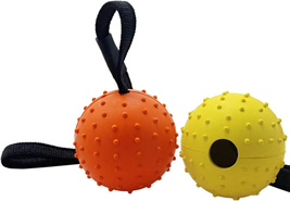 Vivifying Dog Ball on a Rope, 2 Pack Natural Interactive Rubber Ball for Fetch,  - £15.59 GBP