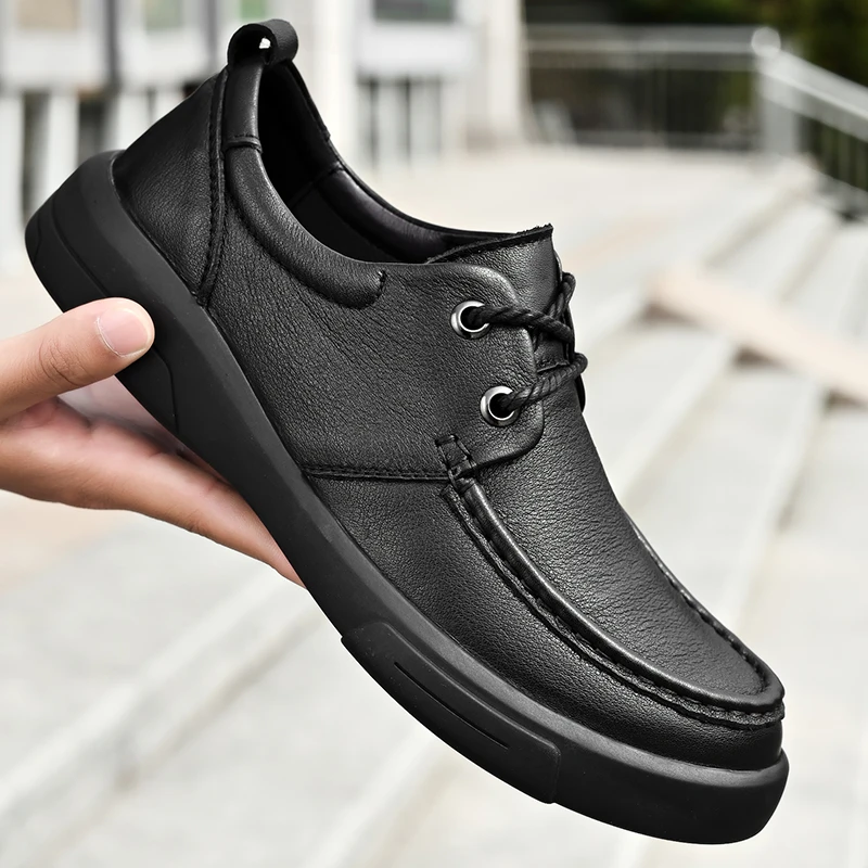 Men&#39;s Casual Shoes lace up genuine Leather Men oxfords Outdoor Men Drivi... - $113.07