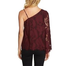 NWT Womens Size Small Nordstrom 1.STATE Burgundy One-Shoulder Lace Blouse - £22.34 GBP