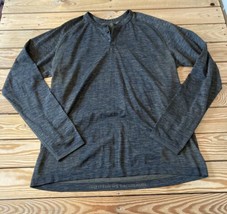 Lululemon Men’s Long Sleeve Swiftly Athletic Henley shirt Size XL Black ... - £30.03 GBP