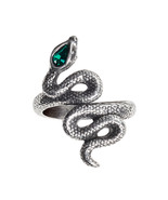 Alchemy Gothic R228 Psalm 68 Ring Green Crystal Serpent England Snake - £23.87 GBP