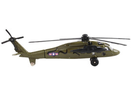 Sikorsky UH-60 Black Hawk Helicopter Olive Drab United States Army w Runway Sect - $18.84