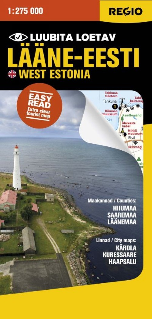 Regio lääne-eesti turismikaart 1:275 000 - $6.00