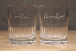 Vintage Glass Barware Lot CROWN ROYAL Ribbed Base Logo Rocks Liquor Glasses - £12.88 GBP