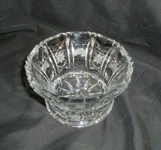 European Crystal Giftware Cut Bowl w Semi Saw tooth Rim 4 7/8&quot; - £29.95 GBP