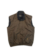 DryJoys by Footjoy Windbreaker Vest Herringbone Mens Small Brown Pockets Golf - $18.39