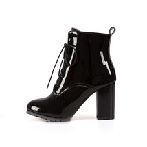 Ankle Boots For Women Shoes High Heels Short Boots Patent Lace-up Women&#39;s Ankle  - £55.95 GBP