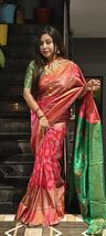Designer Sari Bollywood Bridal Silk Saree Blouse South  colors ponchompo... - $117.13