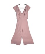 Badgley Mischka Women&#39;s V-Neck Jumpsuit Ruffle Crop Wide Leg Size 8 - $1,107.22 MXN