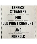 Old Dominion Steamship Co 1897 Advertisement Victorian Boats Virginia DW... - $54.69 CAD