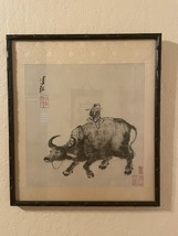 Chinese Or Japanese Painting With Wood Frame 13x15” - $1,404.11 MXN