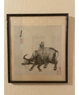 Chinese Or Japanese Painting With Wood Frame 13x15” - $1,380.56 MXN