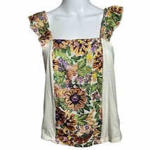 Anthropologie Tiny Women’s Small Sleeveless Shirt Floral Embroidery - £13.69 GBP