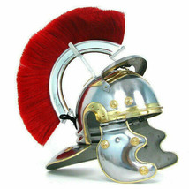 Gladiator costume Roman legion officer helmet with red plume armour collectible - £93.31 GBP