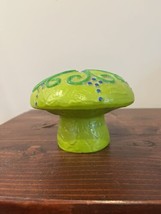 Vintage MCM Retro Fitz Floyd Green Groovy Mushroom Coin Bank Holder 70s - £36.58 GBP