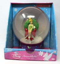 Disney Tinkerbell Musical Waterless Large 12&quot; Snow Globe Wreath  Christmas Gemmy - £25.69 GBP