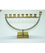 Modern Gold- and Silver-Plated Judaica Chanukah Hanukkah Menorah, H 15.7 cm - $96.60