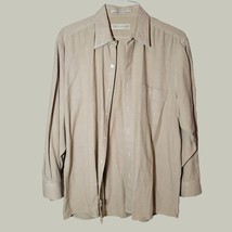 Perry Ellis Mens Button Down Shirt Medium 16 32/33 Long Sleeve Pocket Po... - $12.96