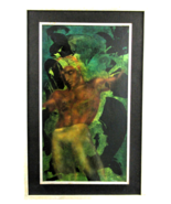 Vintage Lester Russon Framed Male Figure Oil Painting Titled Meditation ... - $1,286.01