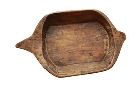 Antique Bread Dough Bowl Vintage Wood Wooden 54857 Large Handled Primitive - £126.15 GBP