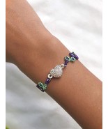 Daisy bracelet 7” purple green Metallic NEW - £11.47 GBP