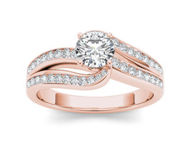 Authenticity Guarantee 
14K Rose Gold 3/4ct TDW Diamond Split-Shank Engagemen... - £1,540.22 GBP