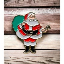 Vintage Christmas Santa Claus Brooch Pin Gold Tone - £7.95 GBP