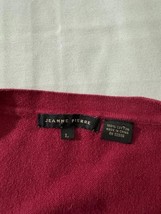 Jeanne Pierre Women's Red Long Sleeves Cotton Soft Stretch Top Size Large image 3