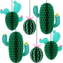 Cactus Centerpieces, 6 Pieces Cactus Honeycomb Table Decorations Mexican Fiesta  - £14.22 GBP