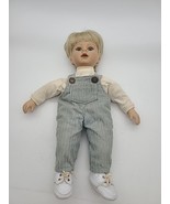 1997 MY TWINN DOLL Cuddly Brothers Boy Doll 1998 Blue Eyes Overalls Blon... - $29.00