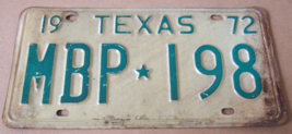 Vintage 1972 Texas License Plate Mbp Star Separator 198 Barn Find - £7.16 GBP