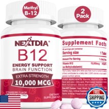 B12 Vitamins 10,000 mcg Methylated Sublingual Energy Focus Metabolism Br... - $40.47
