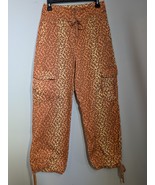 Venus Womens Pants Size 6 Orange Peach Brown Leopard Print Jean Mom Style - $32.77 CAD