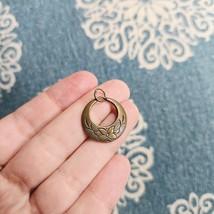 Vintage Dainty Bronze &amp; Gold Floral Flower Pendant - $29.99