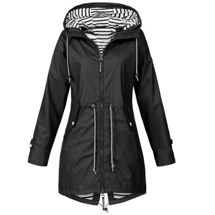 S-5XL Windbreaker Coat Women Rain Jacket Outdoor Waterproof Hooded Raincoat Spri - £111.25 GBP