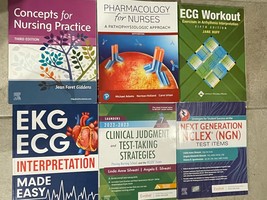 Lot Of 6 EKG | ECG Pharmacology NCLX Nursing Concepts ECG Arrhythmia Books - $34.35
