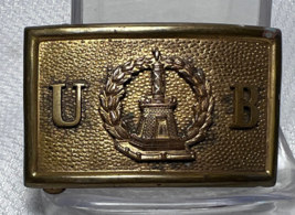 Vtg University Of Baltimore UB Maryland Battle Monument Brass Belt Buckle - £23.94 GBP