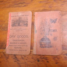 Pair of Vintage Early 1900s Grocery List Small Memo Notebooks w/ Poems - $39.99