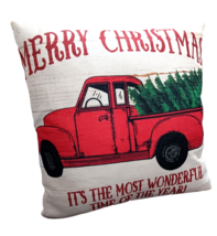 Merry Christmas Pillow Throw Pillow 17x17 Decorative Christmas Pillow - £14.78 GBP