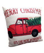 Merry Christmas Pillow Throw Pillow 17x17 Decorative Christmas Pillow - £10.09 GBP