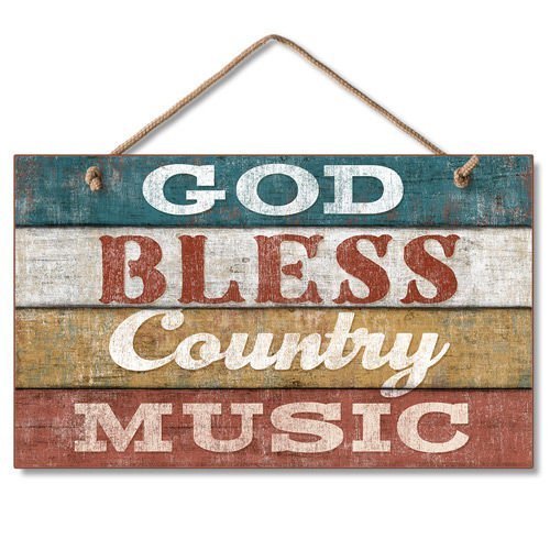 Highland Graphics Western Sign: God Bless Country Music blue - $12.97