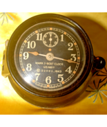 CLEAN WWII USN Seth Thomas MARK 1 BOAT CLOCK, complete with bulkhead mount! - $441.28 CAD