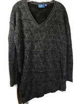 Simply vera Vera Wang Gray/Black Sweater Women&#39;s Shirt  Medium - £6.34 GBP