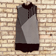 DANA BUCHMAN Women’s Size Small S Sleeveless Sweater Dress Black White - £9.89 GBP