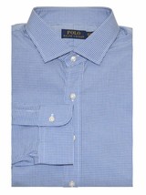 Polo Ralph Lauren Men&#39;s Button Down Plaid Shirt (17.5, Blue/White) - £39.87 GBP