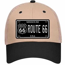 Route 66 Missouri Black Novelty Khaki Mesh License Plate Hat - £22.86 GBP