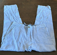 Panama Jack Mens Chino Linen Pants Blue Sz L Lightweight New - $49.99