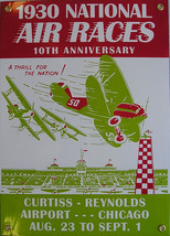 1930 National Airplane Air Race Vintage Aviation Porcelain Metal Sign - $40.00