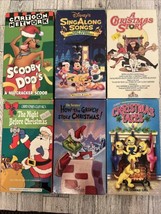 Lot Of 6 Christmas Holiday Kids Family VHS Movies Grinch Scooby Mickey - £13.30 GBP