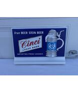 Vintage Cinci Lager Beer Sign Imported Canadian Canada Stein Home Bar Ma... - $71.27